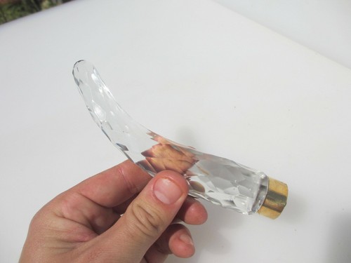 Cut glass handle - glass, stick