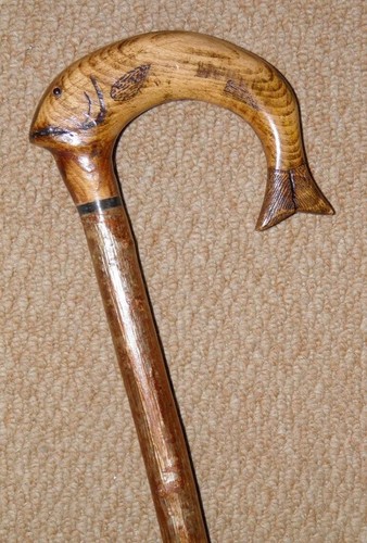Antique rustic walking stick - antique,