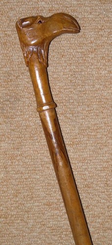 Antique treen walking stick - treen, /