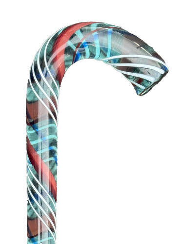Glass walking stick candy cane - glass,