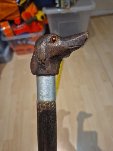 Vintage wooden dogs head glass - vintage,
